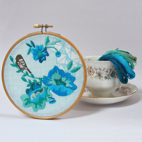 Embroidery Kit- Birdie and Blue