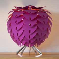 Bespoke Chrome Table Lamp- Pink