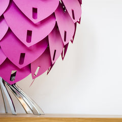 Bespoke Chrome Table Lamp- Pink