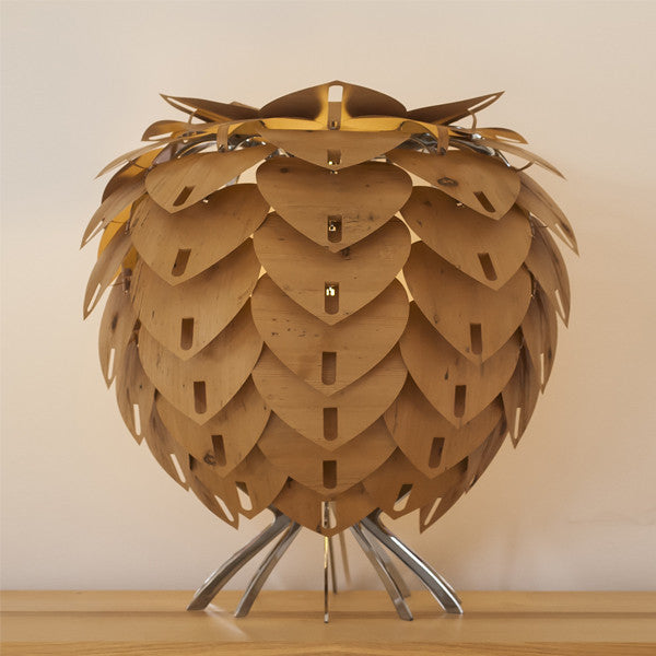 Bespoke Chrome Table Lamp- Wood