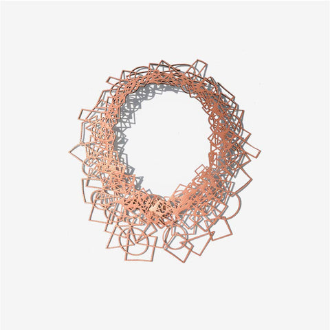 Copper Geometry - Leather Necklace