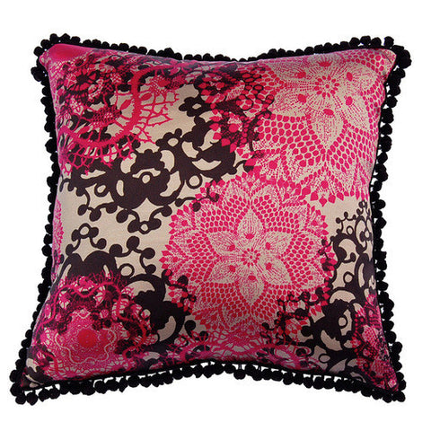 Elegance Pink/Grey Silk Cushion