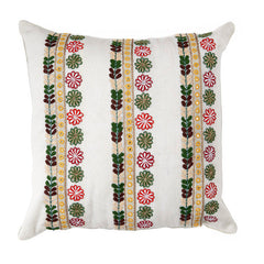 Rabari Embroidery 'Flowers' Cushion