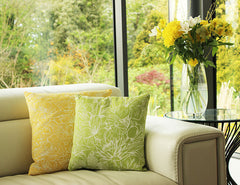 Light Green Floral Design Cushion