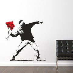 Banksy Flower Thrower Wall Sticker