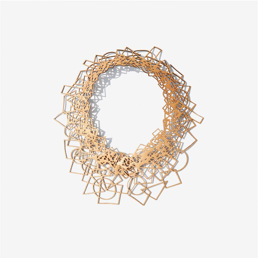 Gold Geometry - Leather Necklace