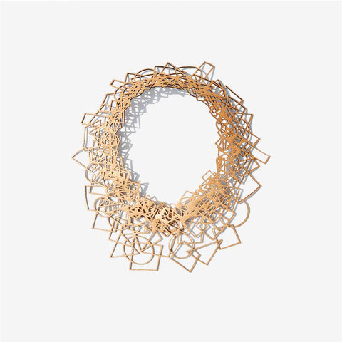 Gold Geometry - Leather Necklace