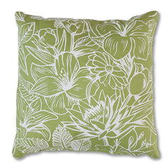 Light Green Floral Design Cushion