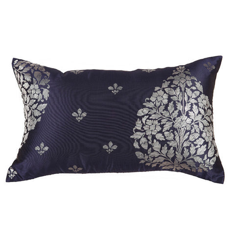 Bidri Oblong Floral Boota Cushion
