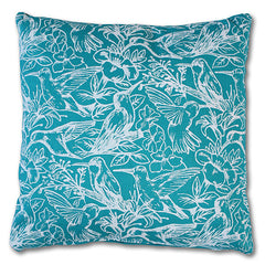 Turquoise Humming Bird Cushion