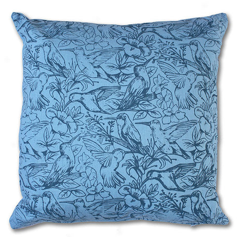 Blue Humming Bird Cushion