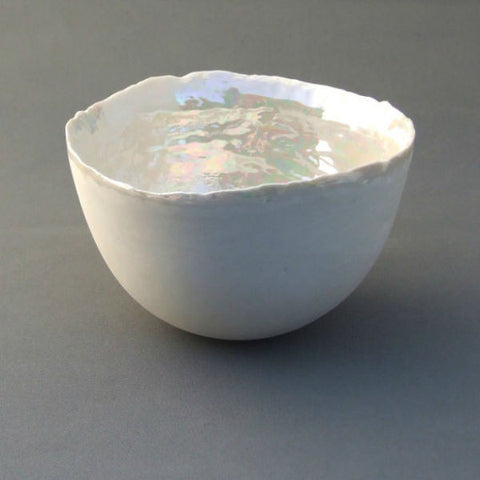 Handmade Porcelain Pearly Bowl - Large