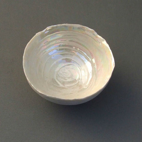 Handmade Porcelain Pearly Bowl - Medium