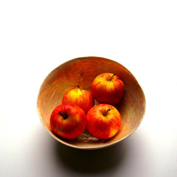 Handmade Porcelain Pearly Bowl - Extra Large