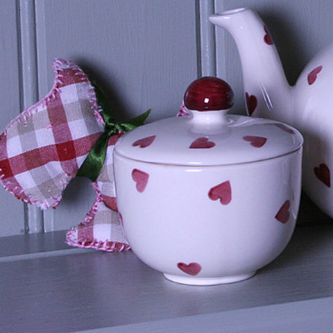 Queen of Hearts Red Sugar Pot