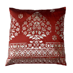 Bidri Foil Print Large Floral Cushion