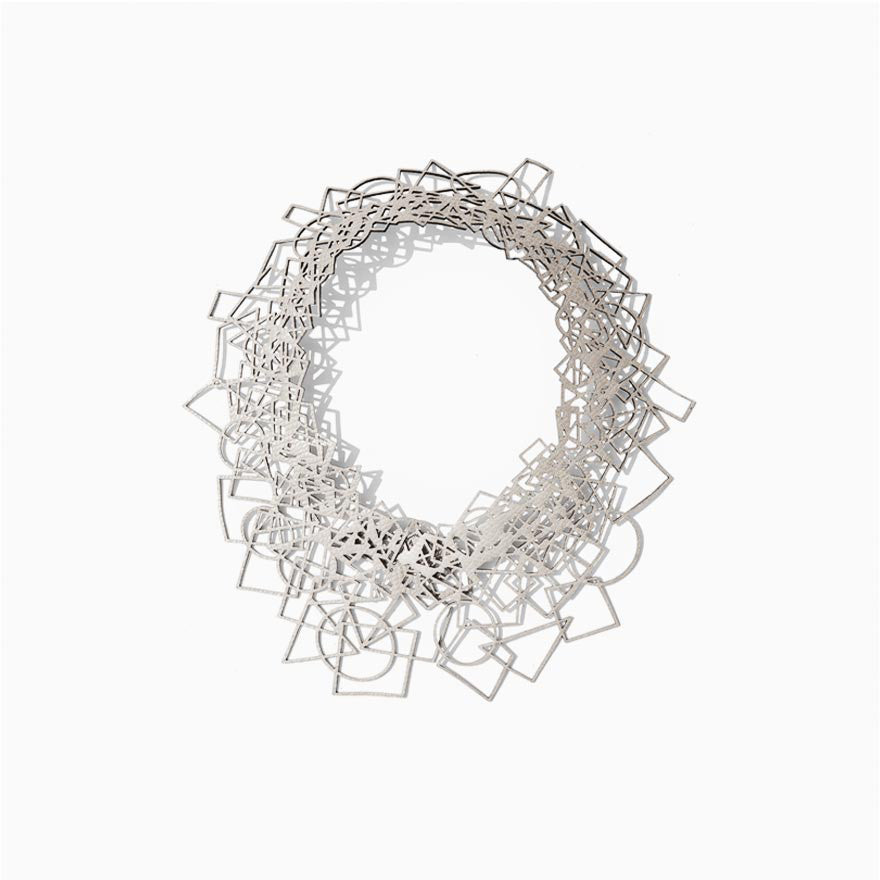 Silver Geometry - Leather Necklace