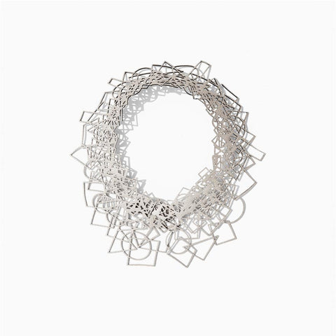 Silver Geometry - Leather Necklace