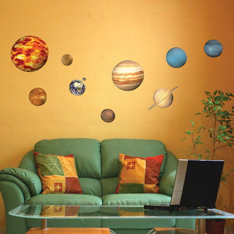 Educational Solar System Planets Wall Stickers