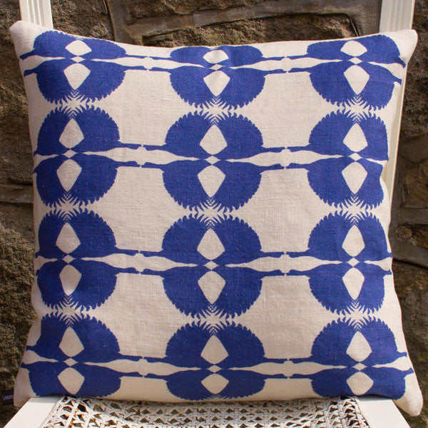 Sparrow Linen Cushion in Blue