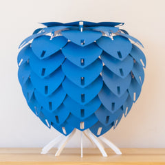 Bespoke White Table Lamp- Blue