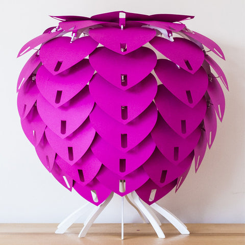 Bespoke White Table Lamp- Pink