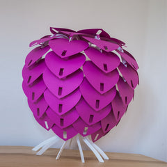 Bespoke White Table Lamp- Pink