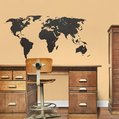 Chalkboard World Map Wall Sticker